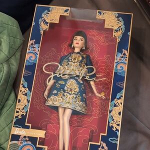 Barbie Signature Doll in Blue and Gold Dress